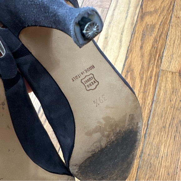 Manolo Blahnik Gray Suede Leather Shoe Booties Size 39.5 - Picture 5 of 10